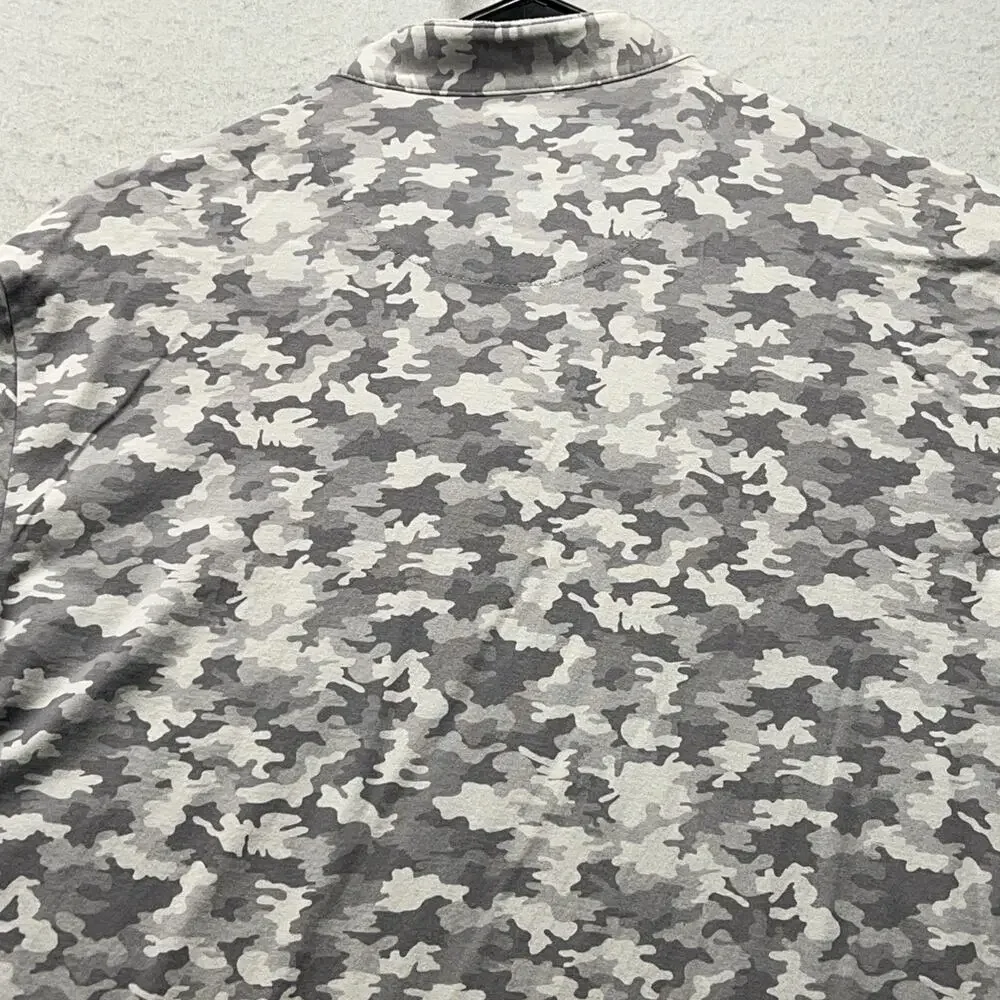 Polo‎ Ralph Lauren Shirt Mens M Gray Camo Military Preppy Casual Athletic